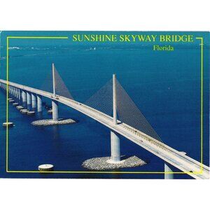 Vintage Postcard Sunshine Skyway Bridge Florida Tampa Bay